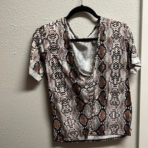 Nasty gal snake print v neck.